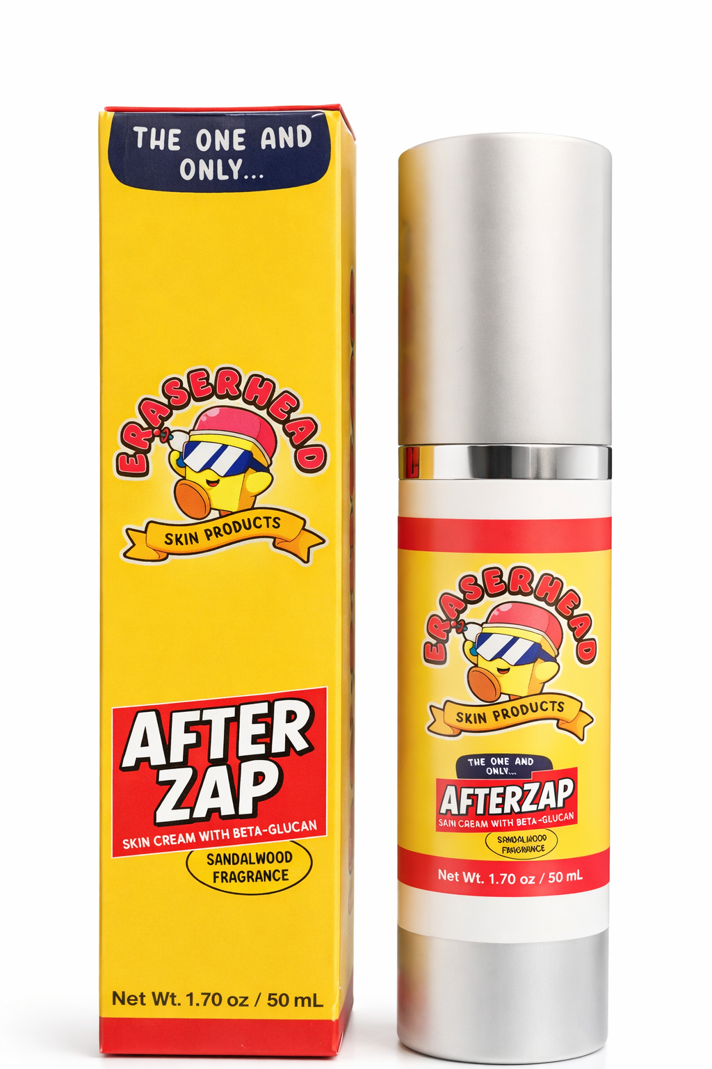 Eraserhead After Zap post‑laser recovery skin cream with packaging on a white background